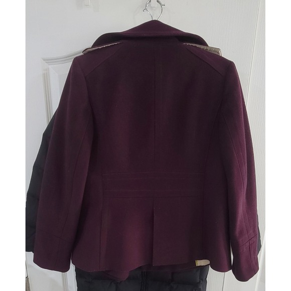 J. Crew Women's Purple Classic Double Breasted Pea-Coat Size Small - Picture 5 of 7
